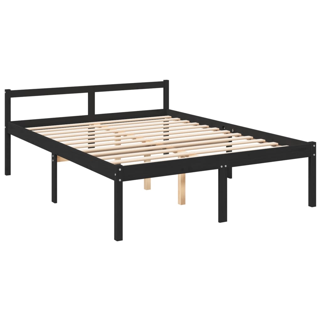 Bed for elderly without mattress 150x200 cm solid pine wood