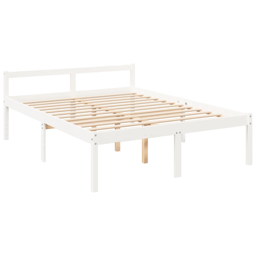 Bed for elderly without mattress 160x200 cm solid pine wood