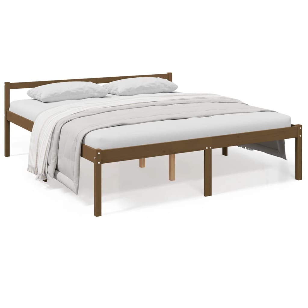 Bed for elderly without mattress 200x200 cm solid pine wood