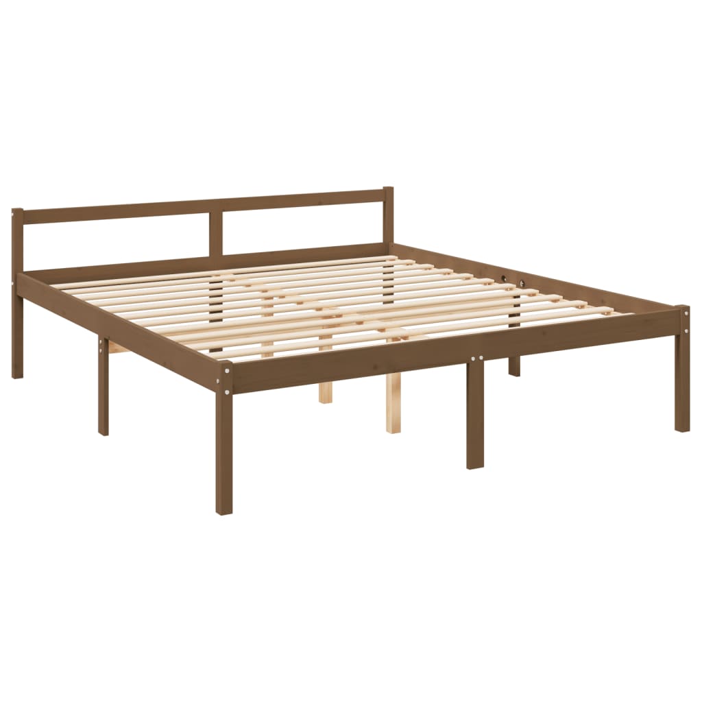 Lit pour personne âgée sans matelas 200x200 cm bois pin massif