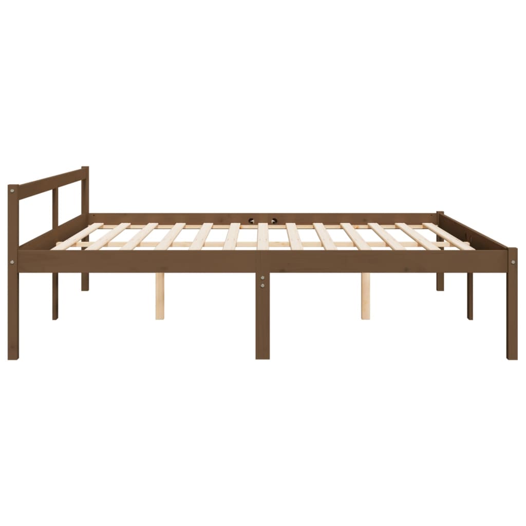 Bed for elderly without mattress 200x200 cm solid pine wood