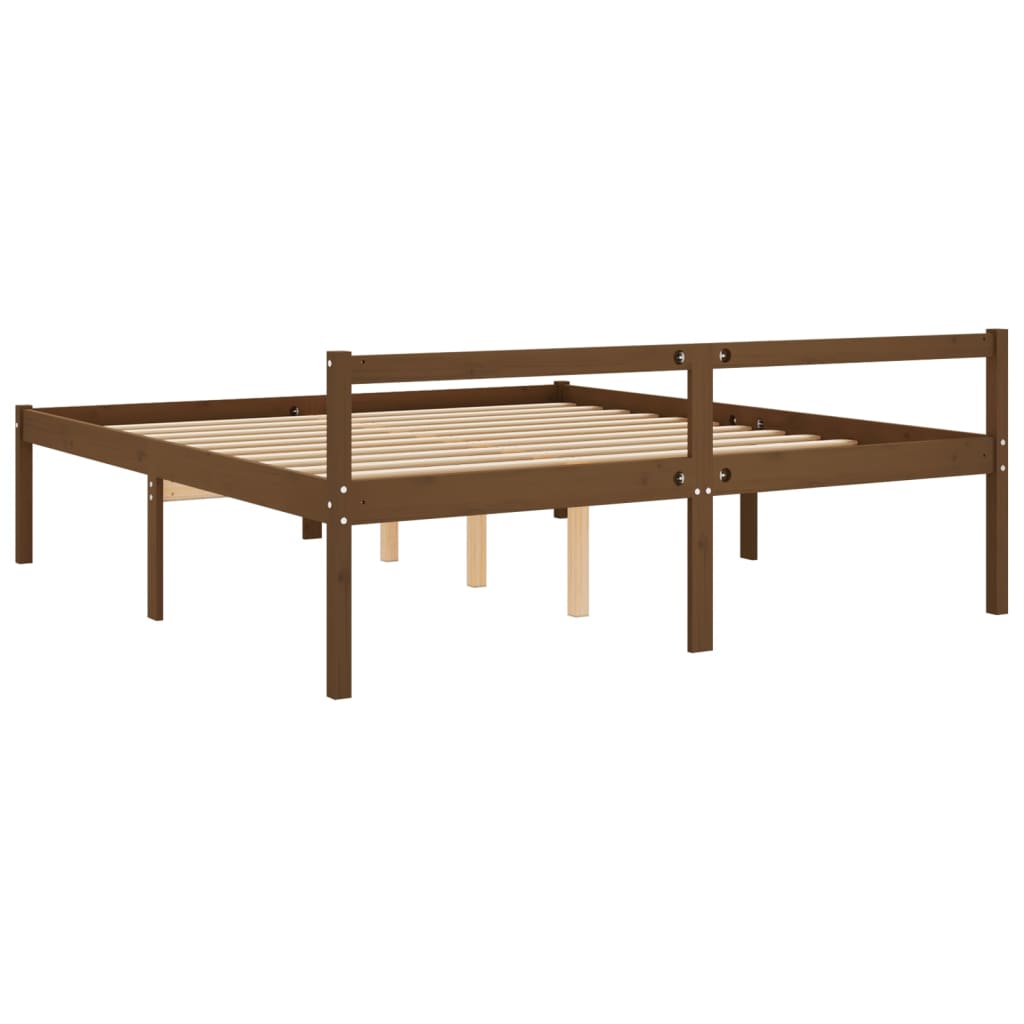 Bed for elderly without mattress 200x200 cm solid pine wood