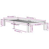 Bettgestell ohne Matratze weiß 75x190 cm