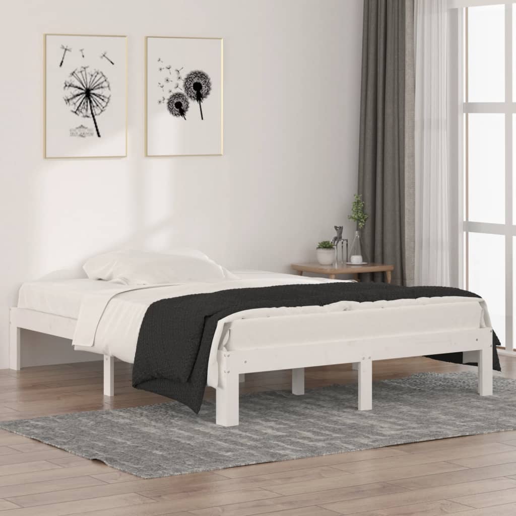 Cadre de lit sans matelas blanc 135x190 cm