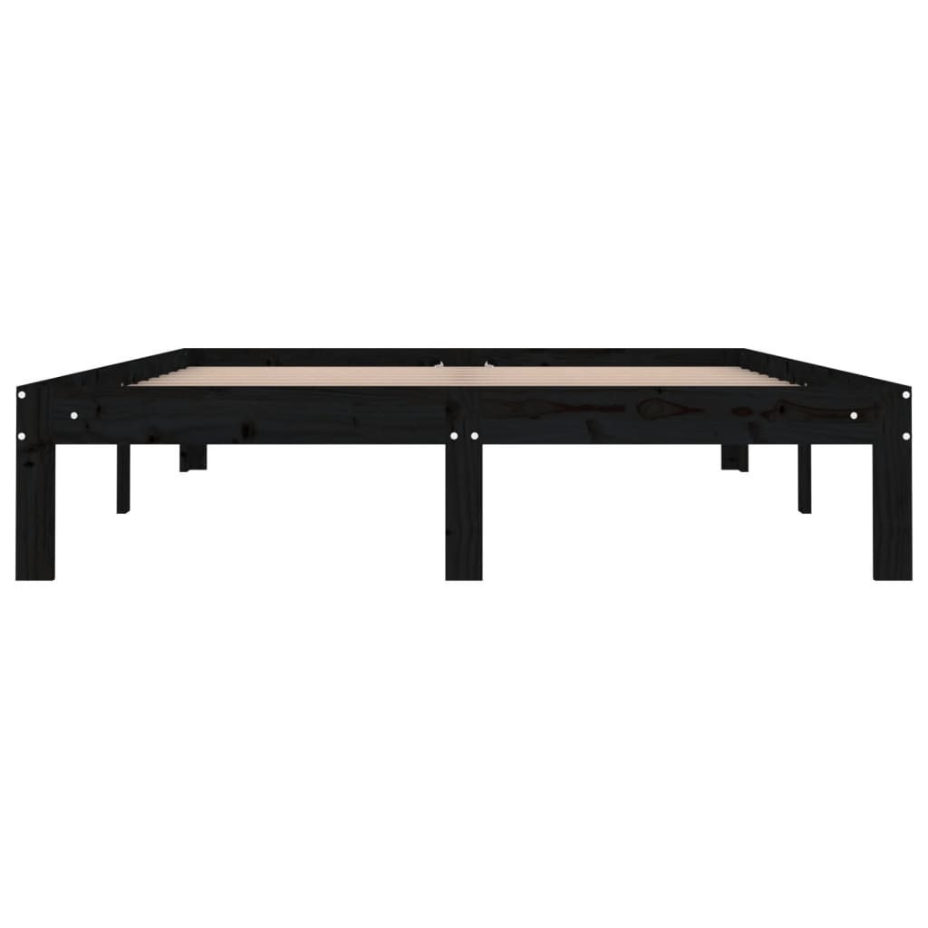 Cadre de lit sans matelas noir 135x190 cm