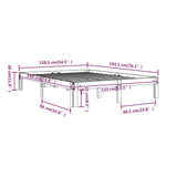 Bettgestell ohne Matratze schwarz 135x190 cm