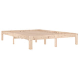 Bed frame without mattress solid pine wood 140x190 cm