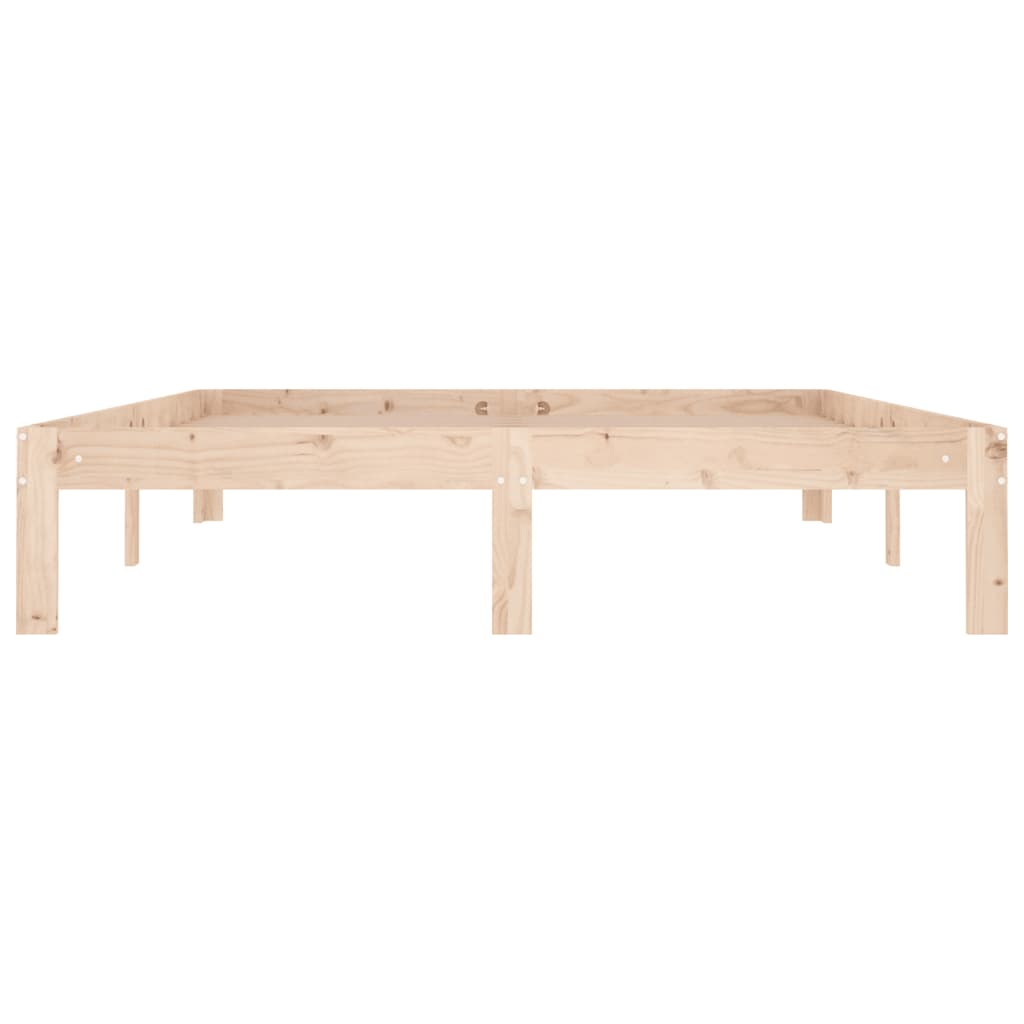 Bed frame without mattress solid pine wood 140x190 cm