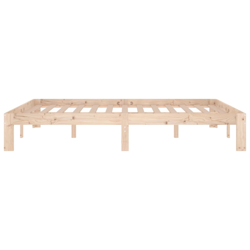 Bed frame without mattress solid pine wood 140x190 cm