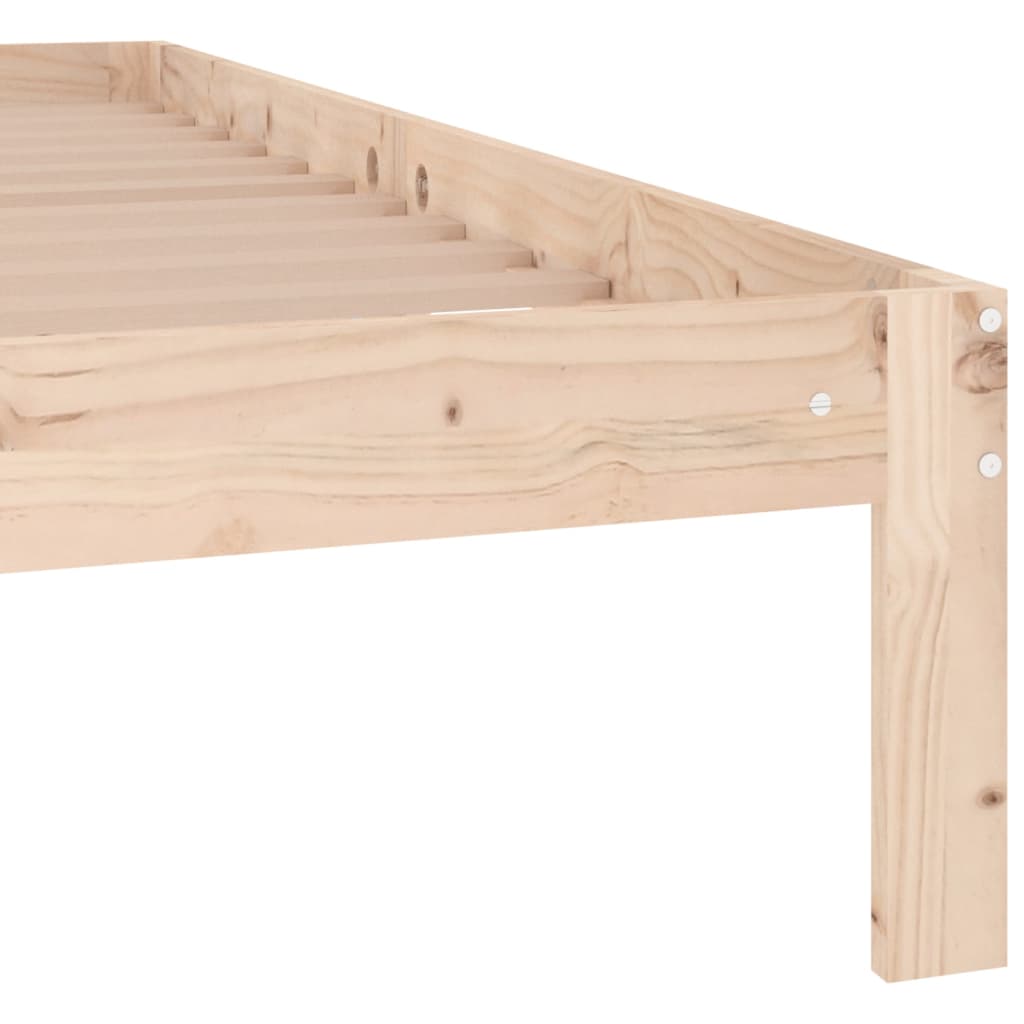 Bed frame without mattress solid pine wood 140x190 cm