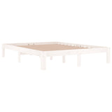 Bed frame without mattress white solid pine wood 140x190 cm