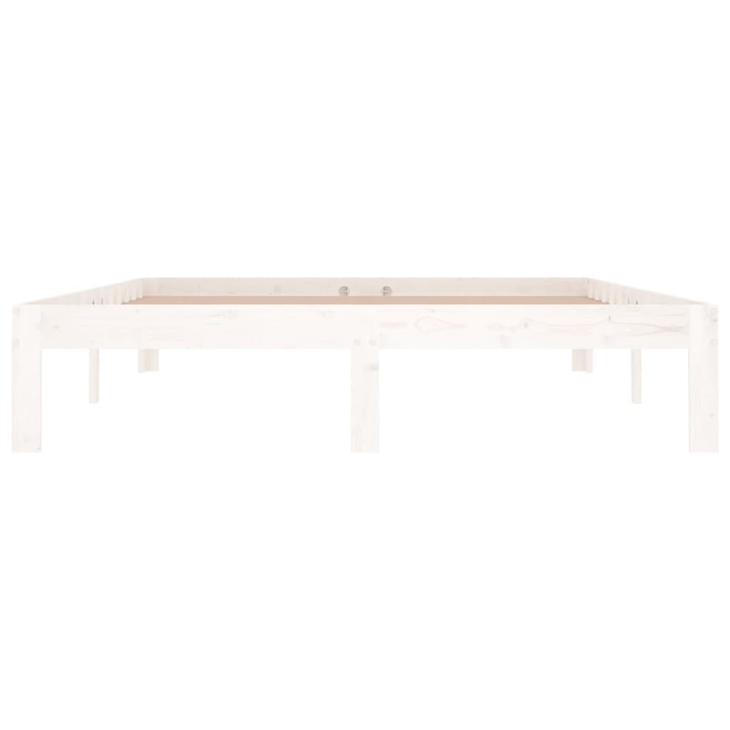 Cadre de lit sans matelas blanc bois de pin massif 140x190 cm