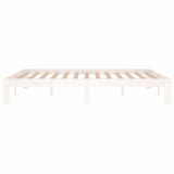 Bed frame without mattress white solid pine wood 140x190 cm