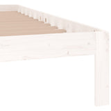 Bed frame without mattress white solid pine wood 140x190 cm