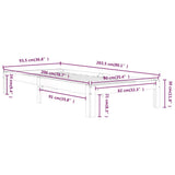 Bettgestell ohne Matratze aus massivem Kiefernholz 90x200 cm