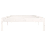 Bed frame without mattress white solid pine wood 100x200 cm