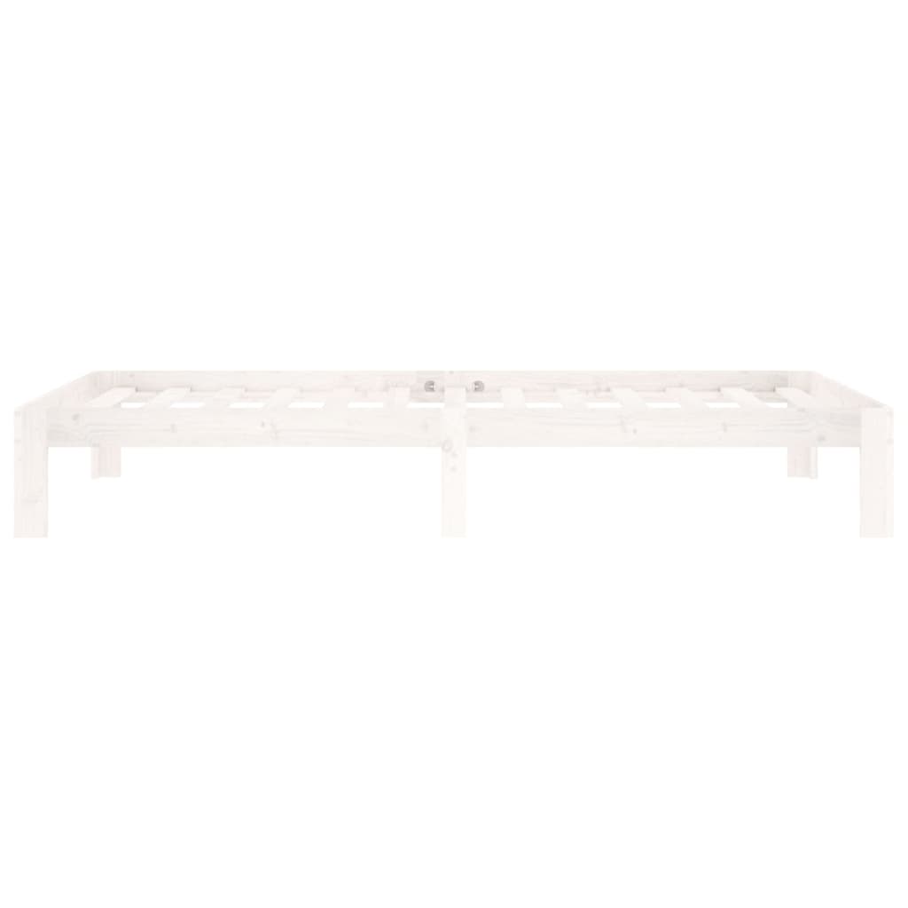 Bed frame without mattress white solid pine wood 100x200 cm