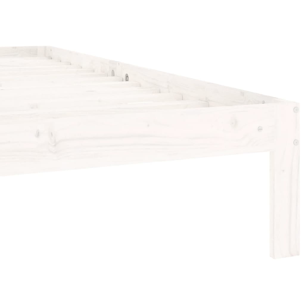 Bed frame without mattress white solid pine wood 100x200 cm