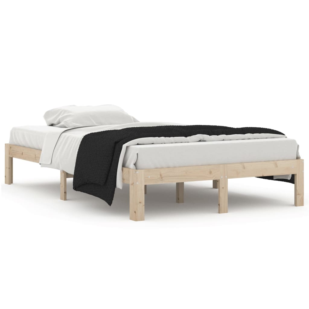 Bed frame without mattress solid pine wood 120x200 cm