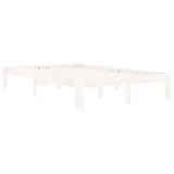 Cadre de lit sans matelas blanc bois de pin massif 120x200 cm