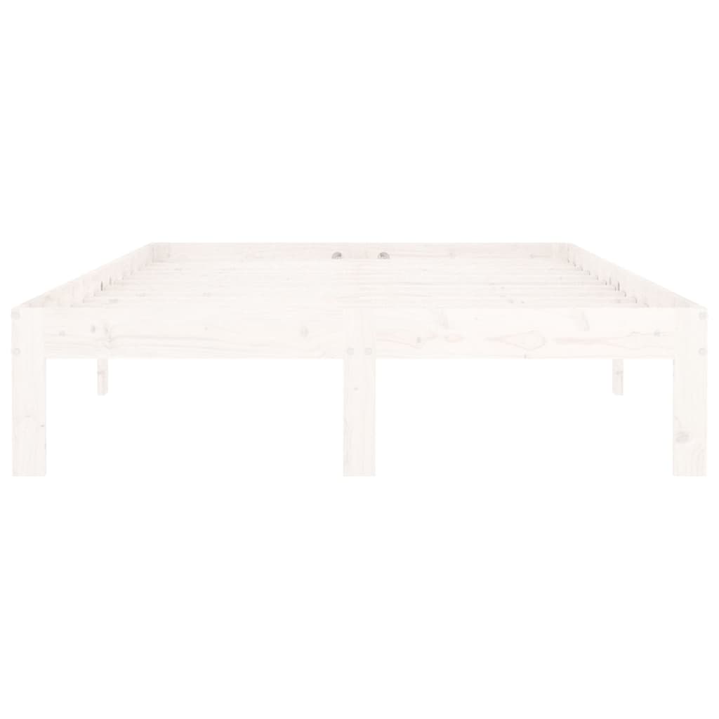 Cadre de lit sans matelas blanc bois de pin massif 120x200 cm