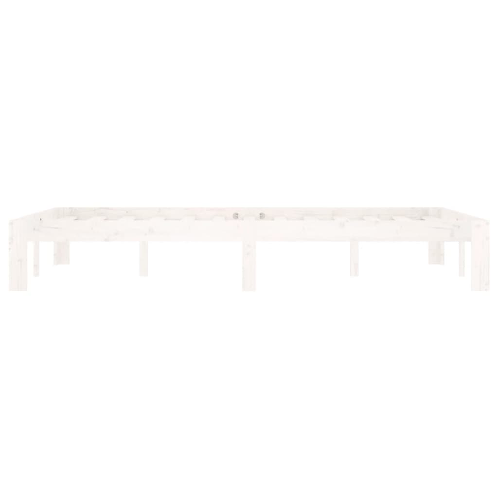 Cadre de lit sans matelas blanc bois de pin massif 120x200 cm