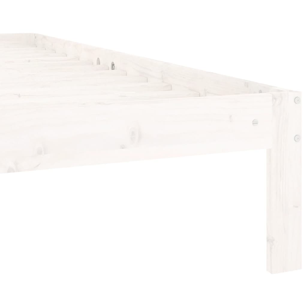 Bed frame without mattress white solid pine wood 120x200 cm