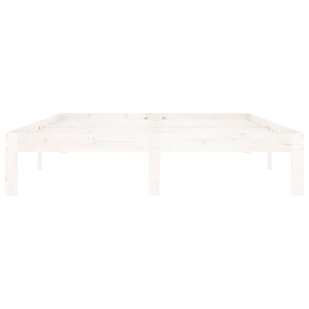 Cadre de lit sans matelas blanc bois de pin massif 140x200 cm