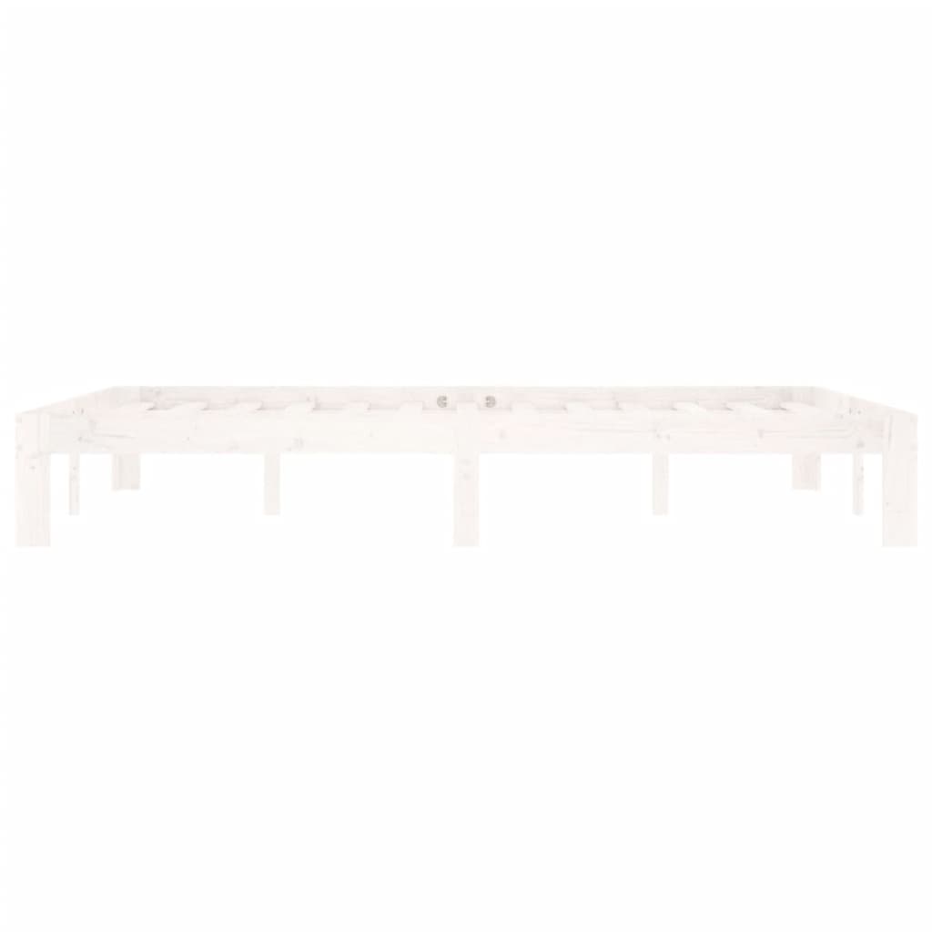 Cadre de lit sans matelas blanc bois de pin massif 140x200 cm