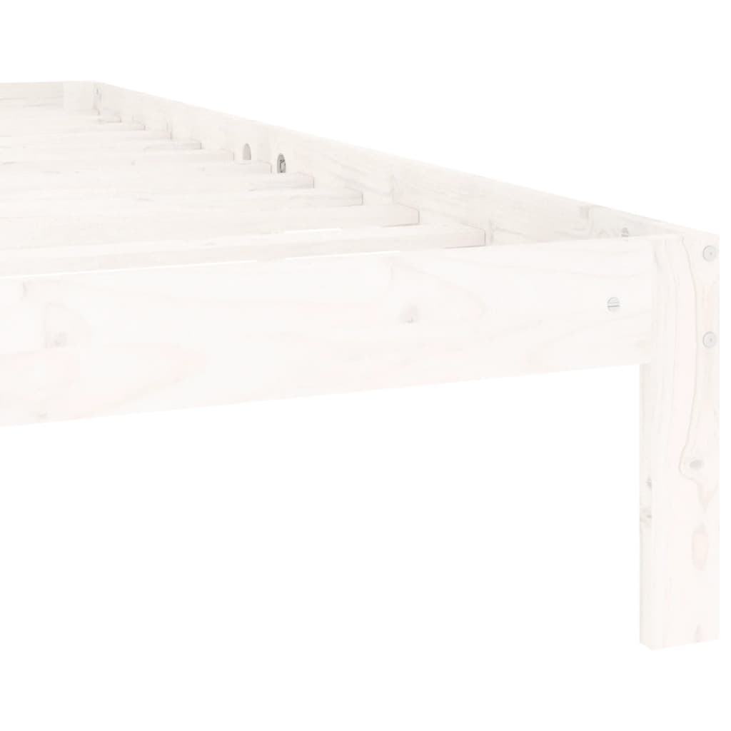 Cadre de lit sans matelas blanc bois de pin massif 140x200 cm