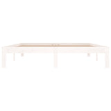 Bed frame without mattress white solid wood 150x200 cm