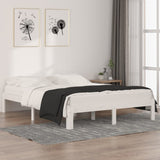 Cadre de lit sans matelas blanc bois massif 150x200 cm