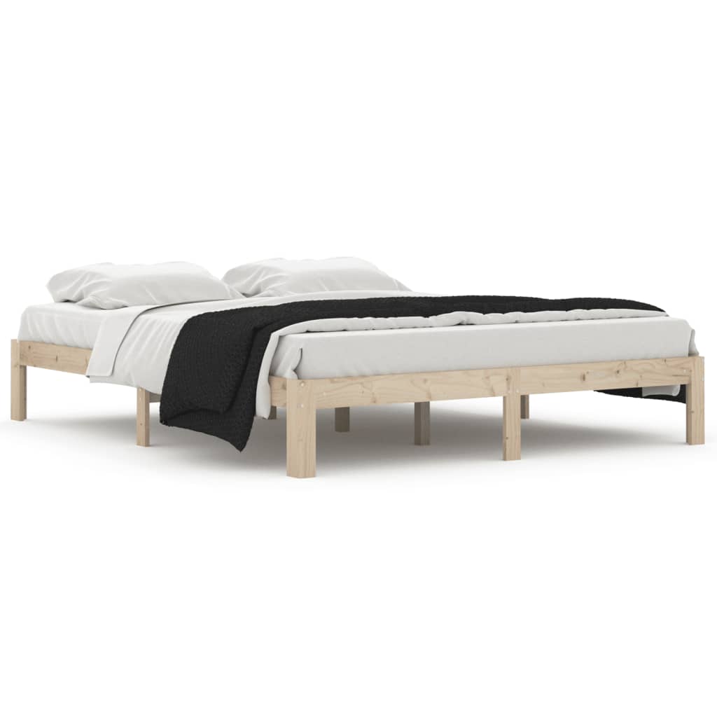 Bed frame without mattress solid pine wood 160x200 cm