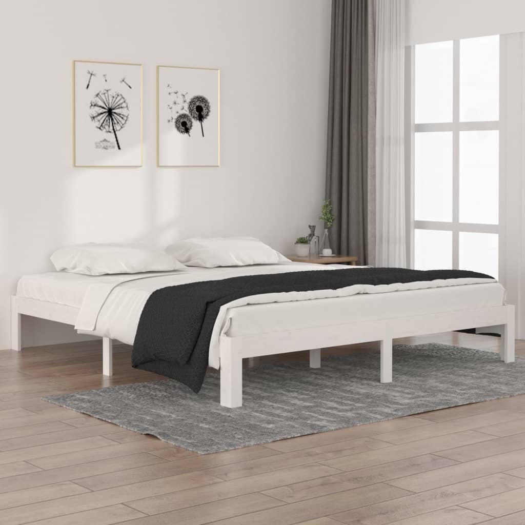 Bed frame without mattress white 180x200 cm