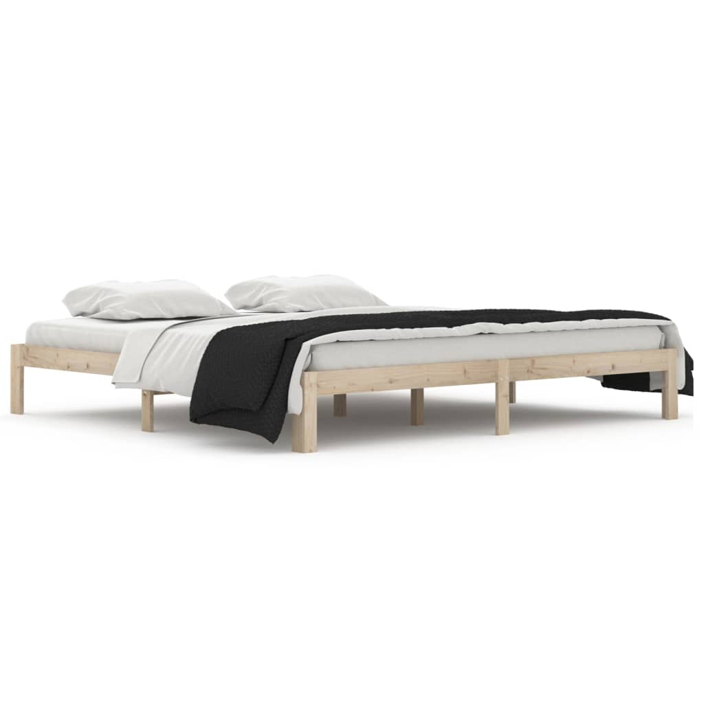 Bed frame without mattress solid pine wood 200x200 cm