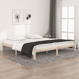 Bed frame without mattress solid pine wood 200x200 cm