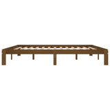 Honey brown bed frame without mattress solid pine wood 200x200cm