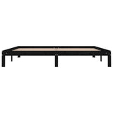 Bed frame without mattress black solid pine wood 200x200 cm