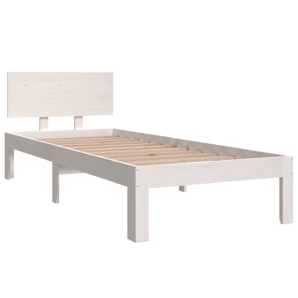 Bed frame without mattress white 75x190 cm