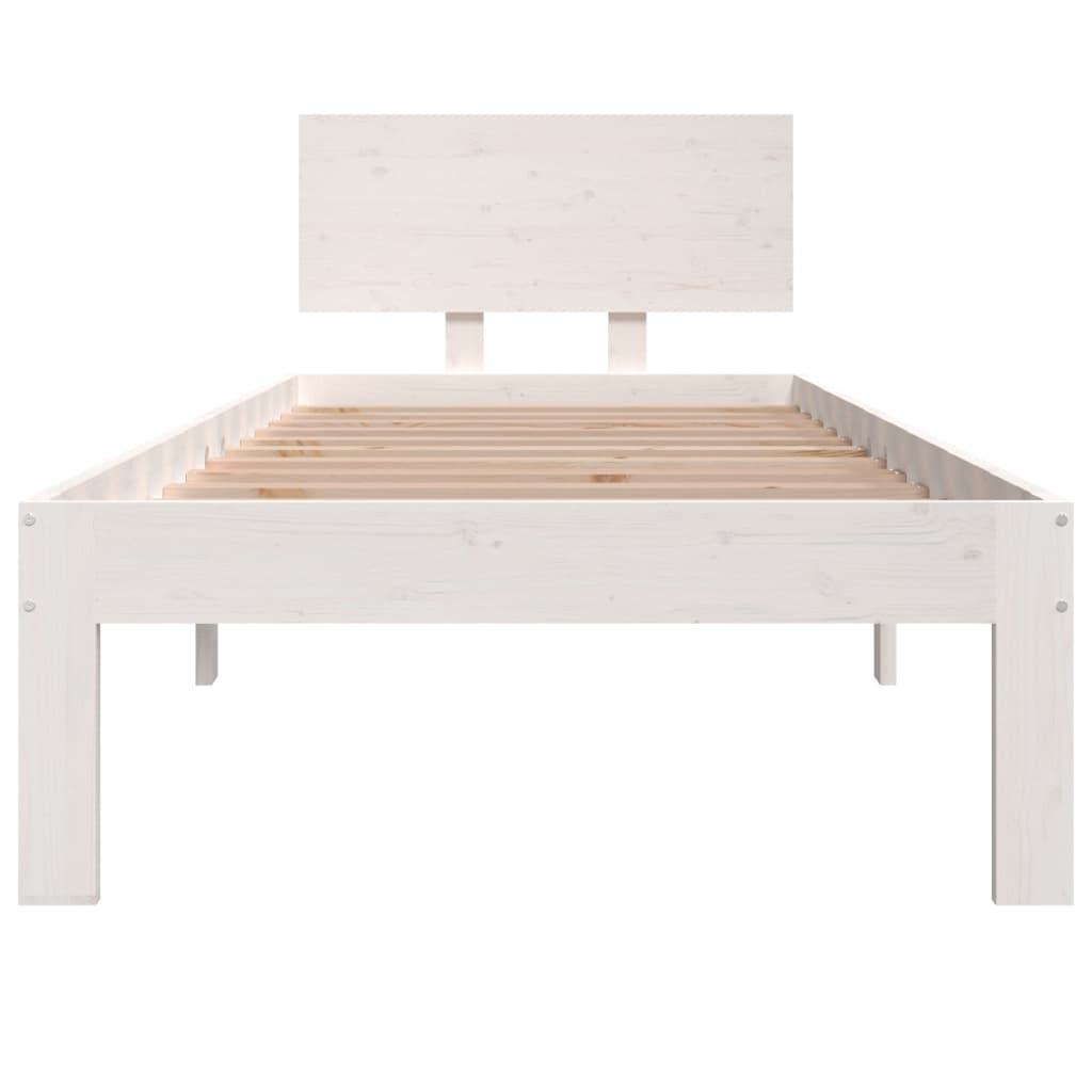 Bed frame without mattress white 75x190 cm