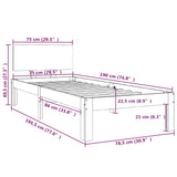 Bed frame without mattress white 75x190 cm