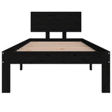 Cadre de lit sans matelas noir 75x190 cm