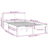 Bed frame without mattress white 120x190 cm