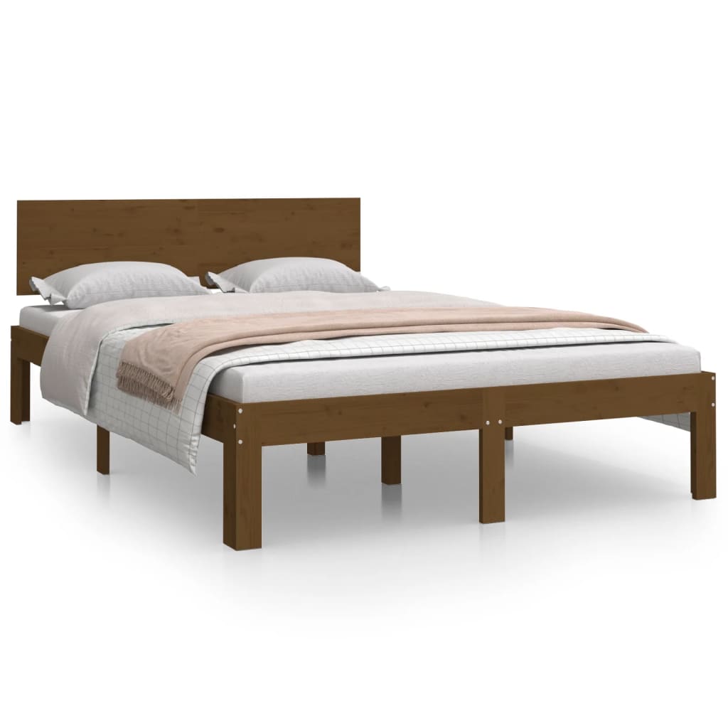 Bed frame without mattress honey brown 120x190 cm