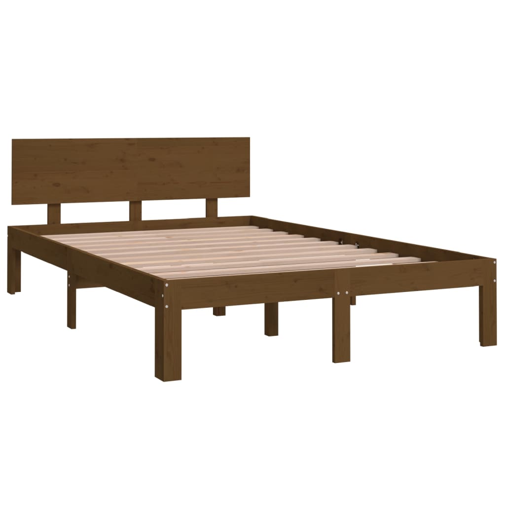 Bed frame without mattress honey brown 120x190 cm