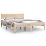 Cadre de lit sans matelas bois de pin massif 140x190 cm