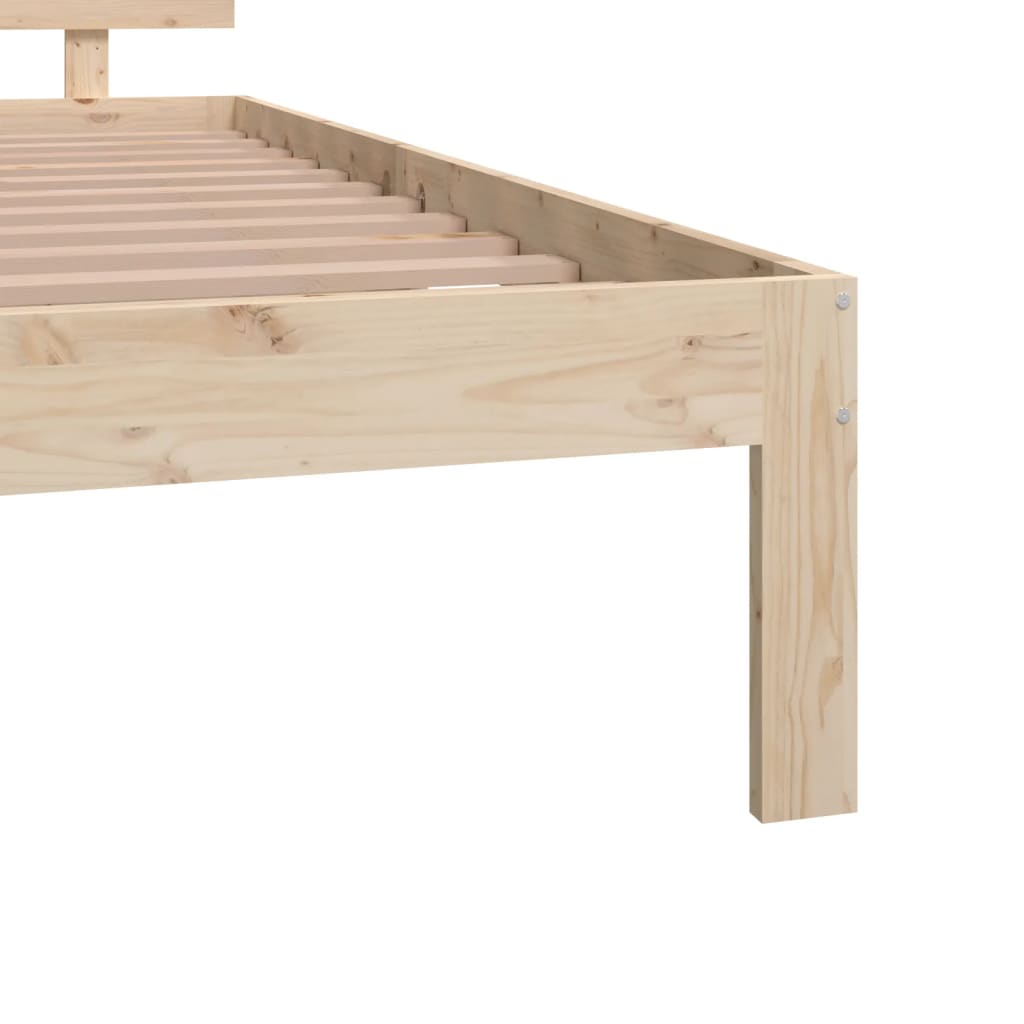 Cadre de lit sans matelas bois de pin massif 140x190 cm