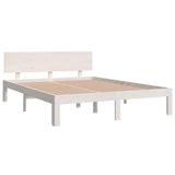 Bed frame without mattress white solid pine wood 140x190 cm