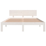 Bed frame without mattress white solid pine wood 140x190 cm