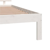 Bed frame without mattress white solid pine wood 140x190 cm